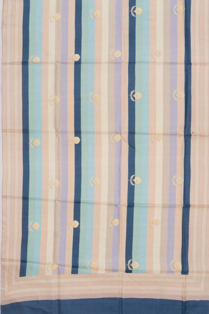 Tussar Horizontal Lines Multicolour Saree