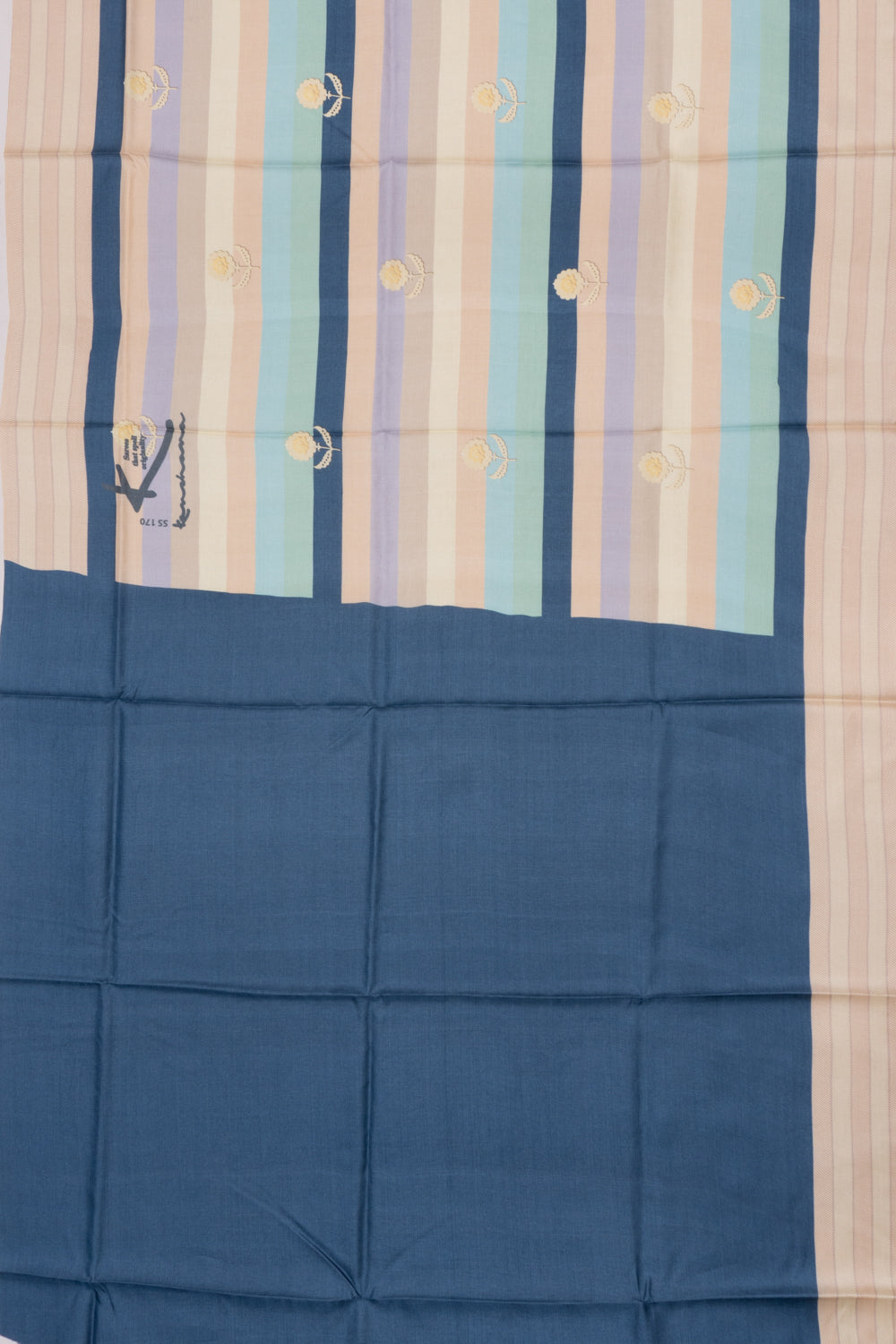 Tussar Horizontal Lines Multicolour Saree