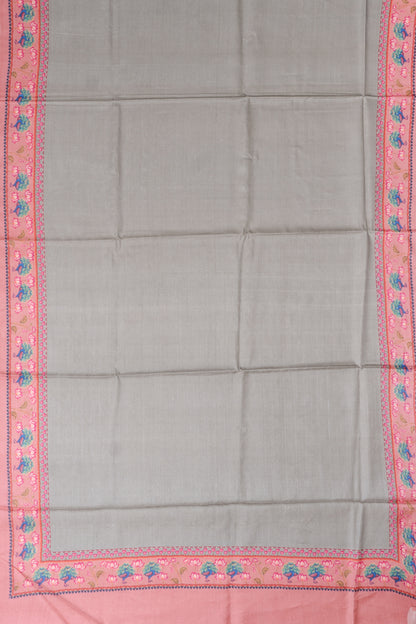 Tussar Plain Sage Green Saree