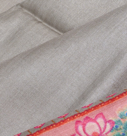 Tussar Plain Sage Green Saree