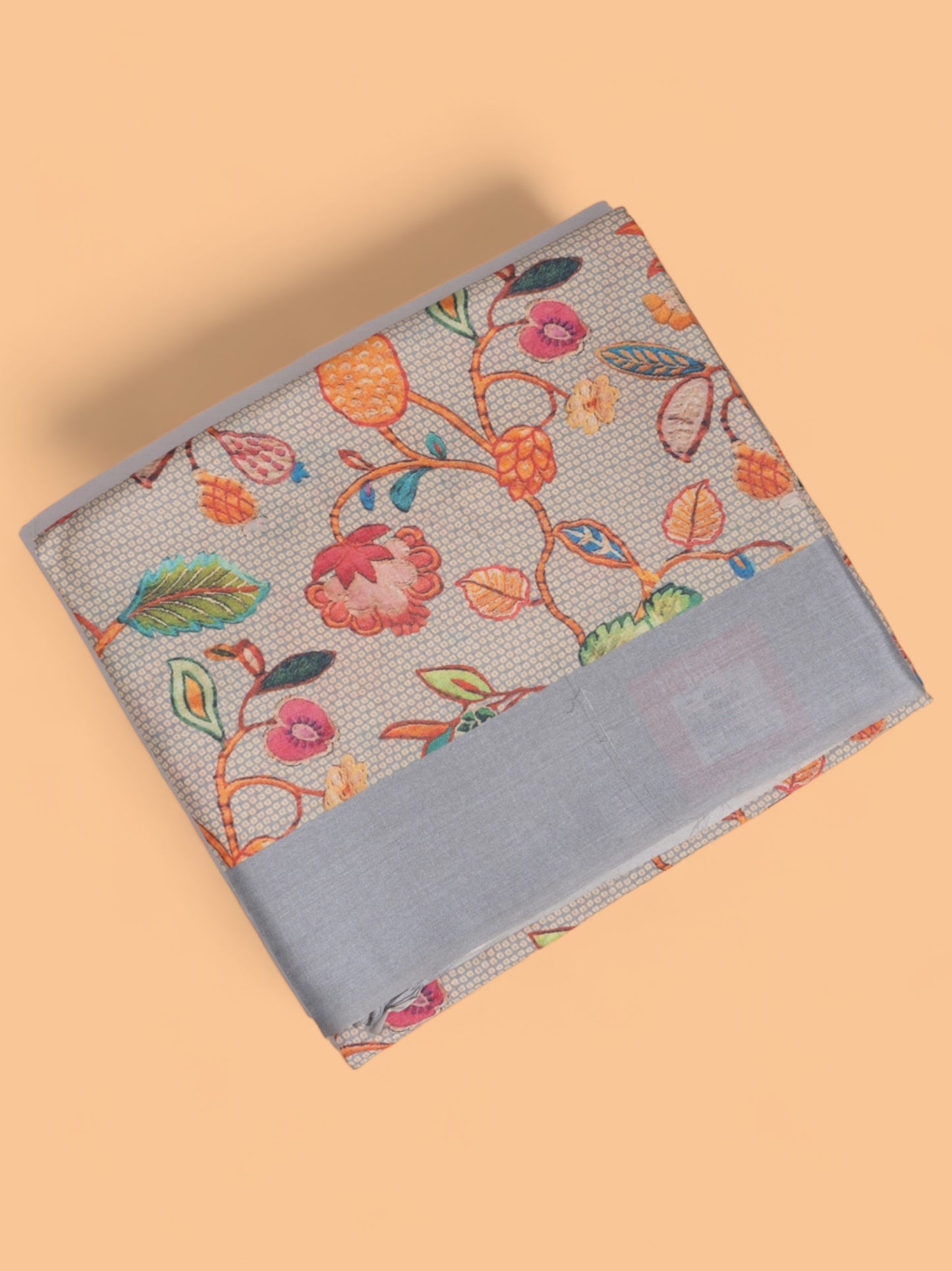 Tussar Floral Printed Grey Saree
