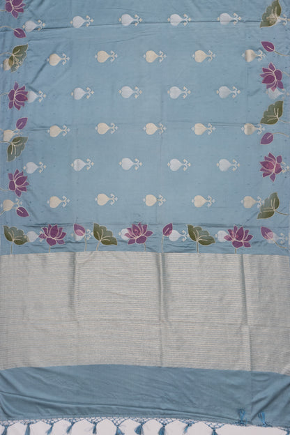 Soft Silk Jacquard Pastel Blue Saree