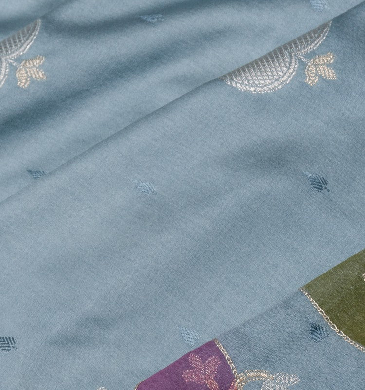 Soft Silk Jacquard Pastel Blue Saree