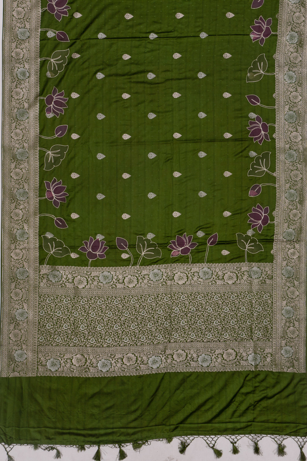 Chanderi Silk Butta Green Saree