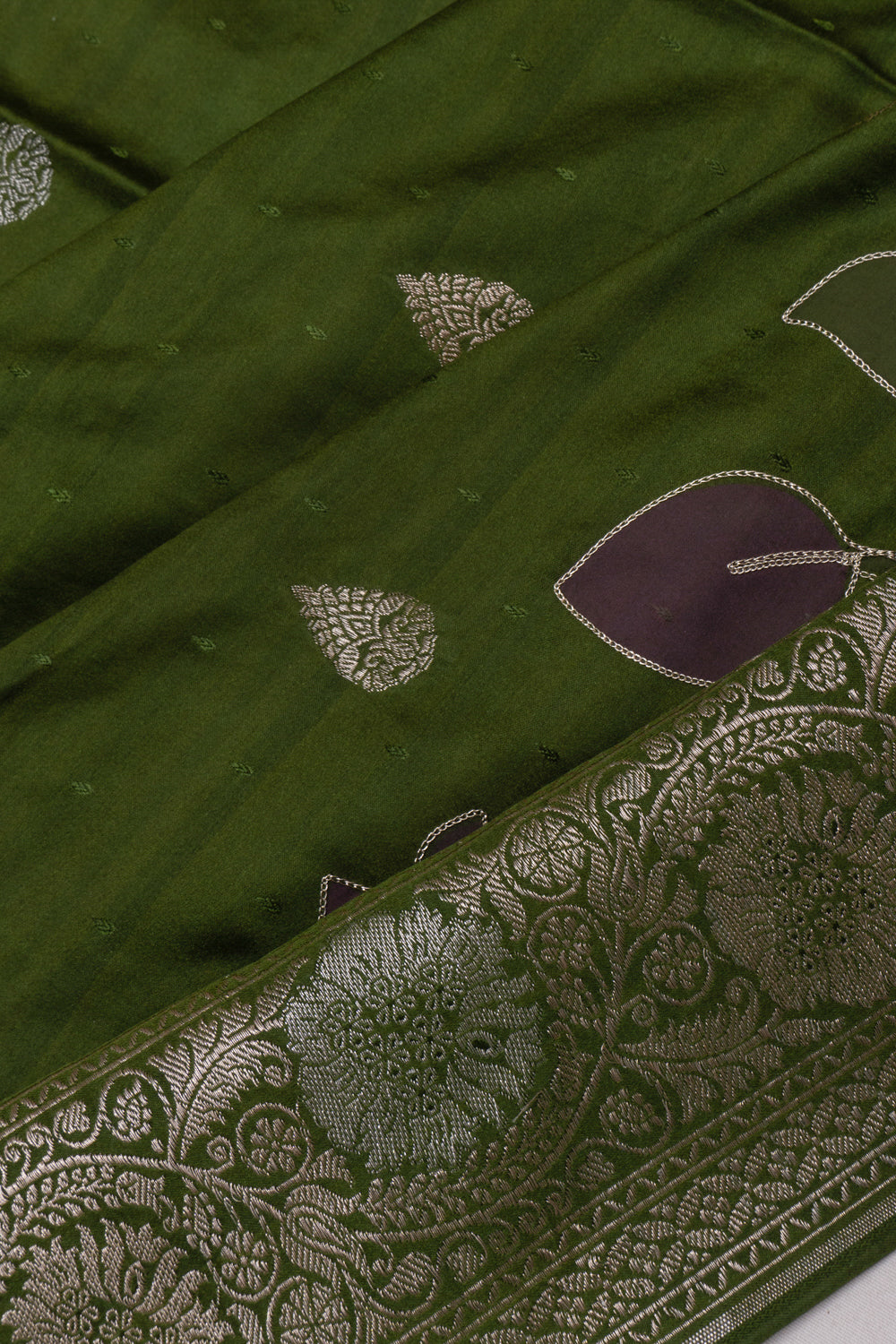 Chanderi Silk Butta Green Saree
