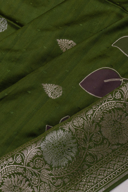 Chanderi Silk Butta Green Saree