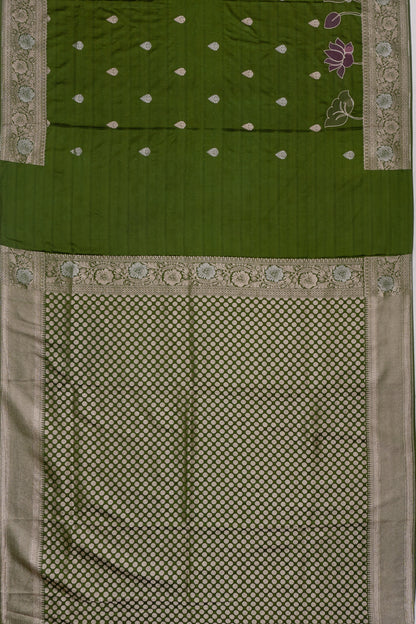 Chanderi Silk Butta Green Saree