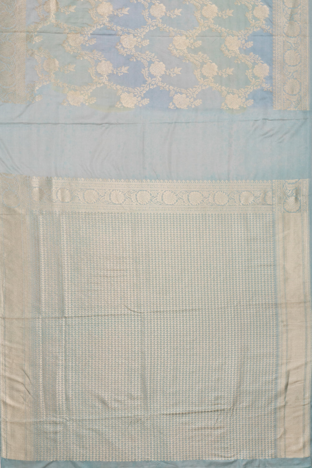 Banarasi Silk Jaal Blue Saree