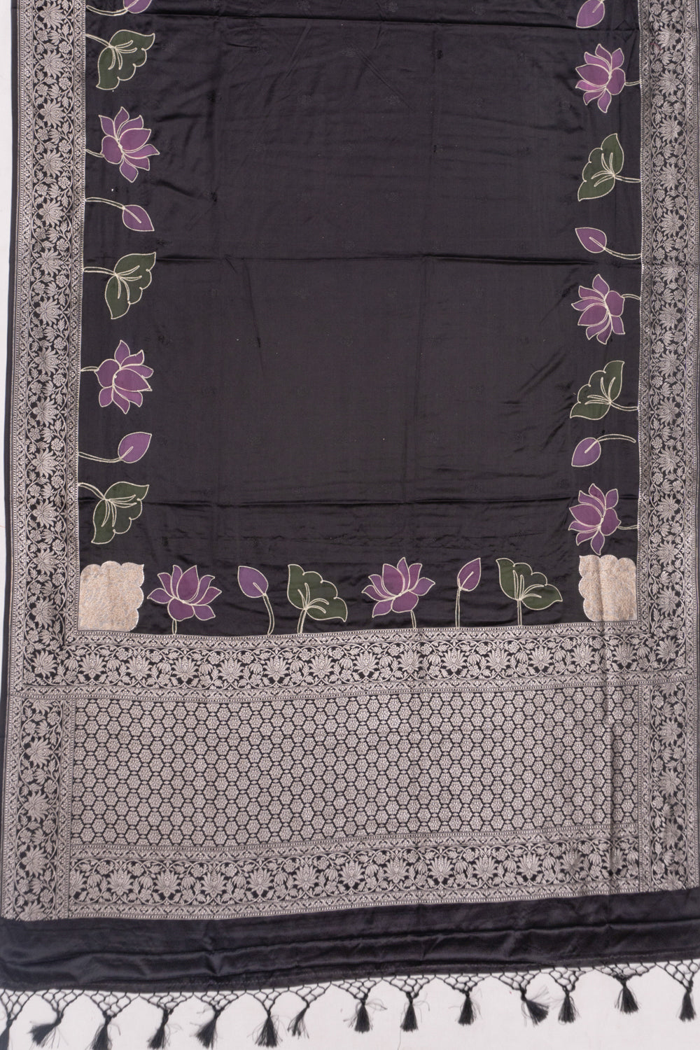Banarasi Satin Jacquard Black Saree