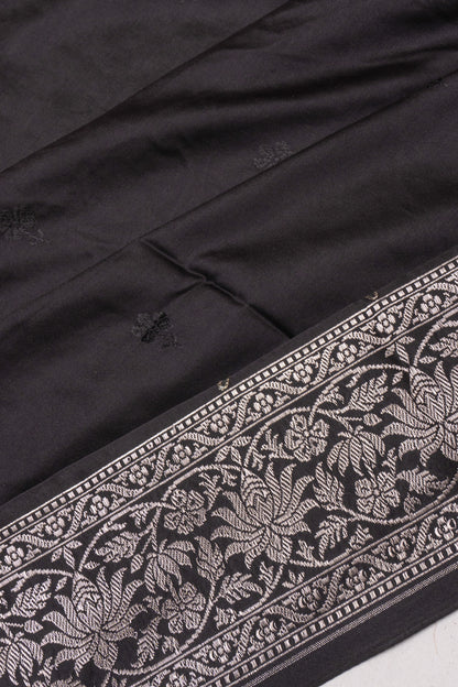Banarasi Satin Jacquard Black Saree