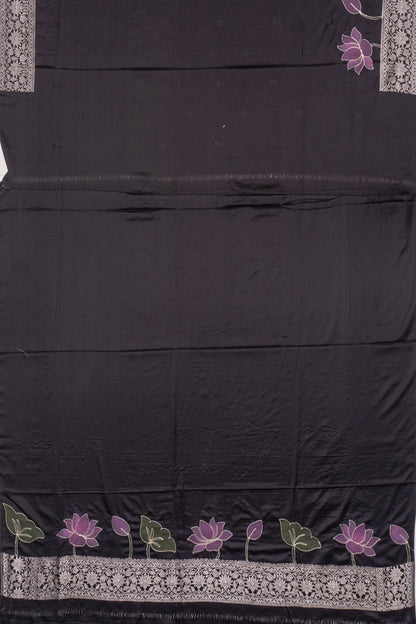 Banarasi Satin Jacquard Black Saree