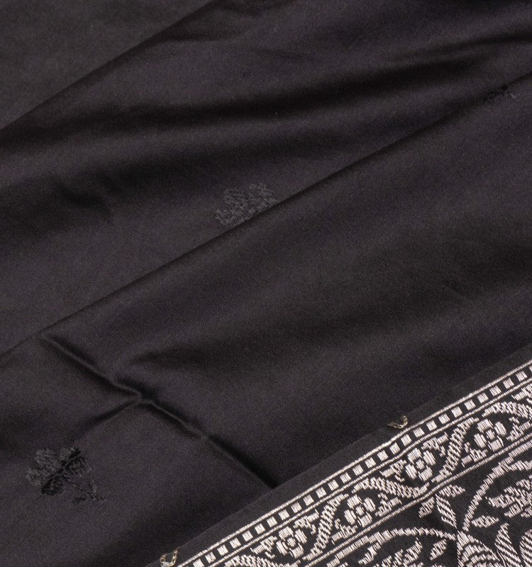 Banarasi Satin Jacquard Black Saree