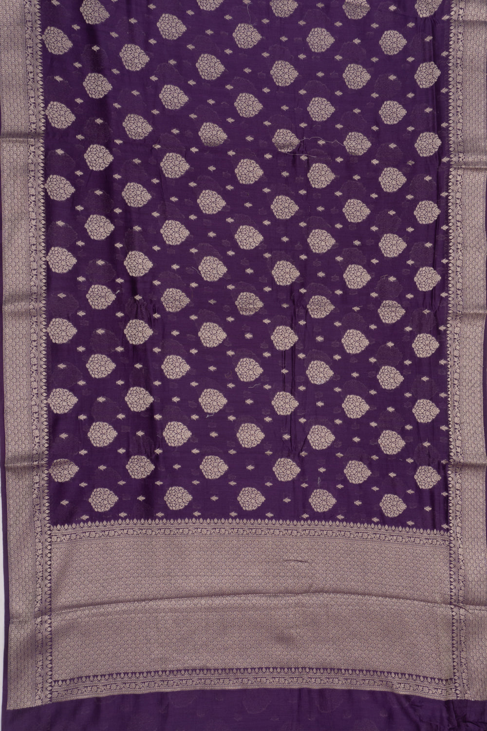 Chanderi Cotton Butta Purple Saree