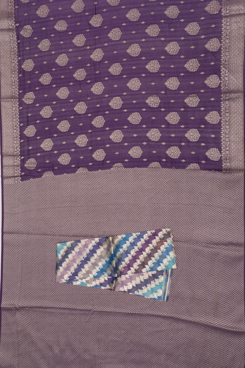 Chanderi Cotton Butta Purple Saree