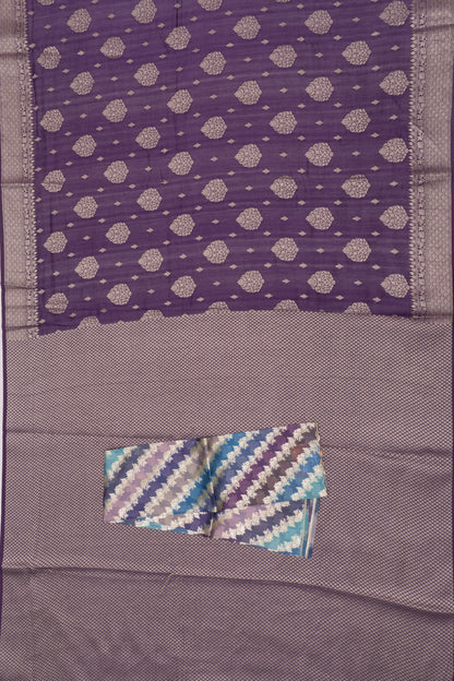 Chanderi Cotton Butta Purple Saree