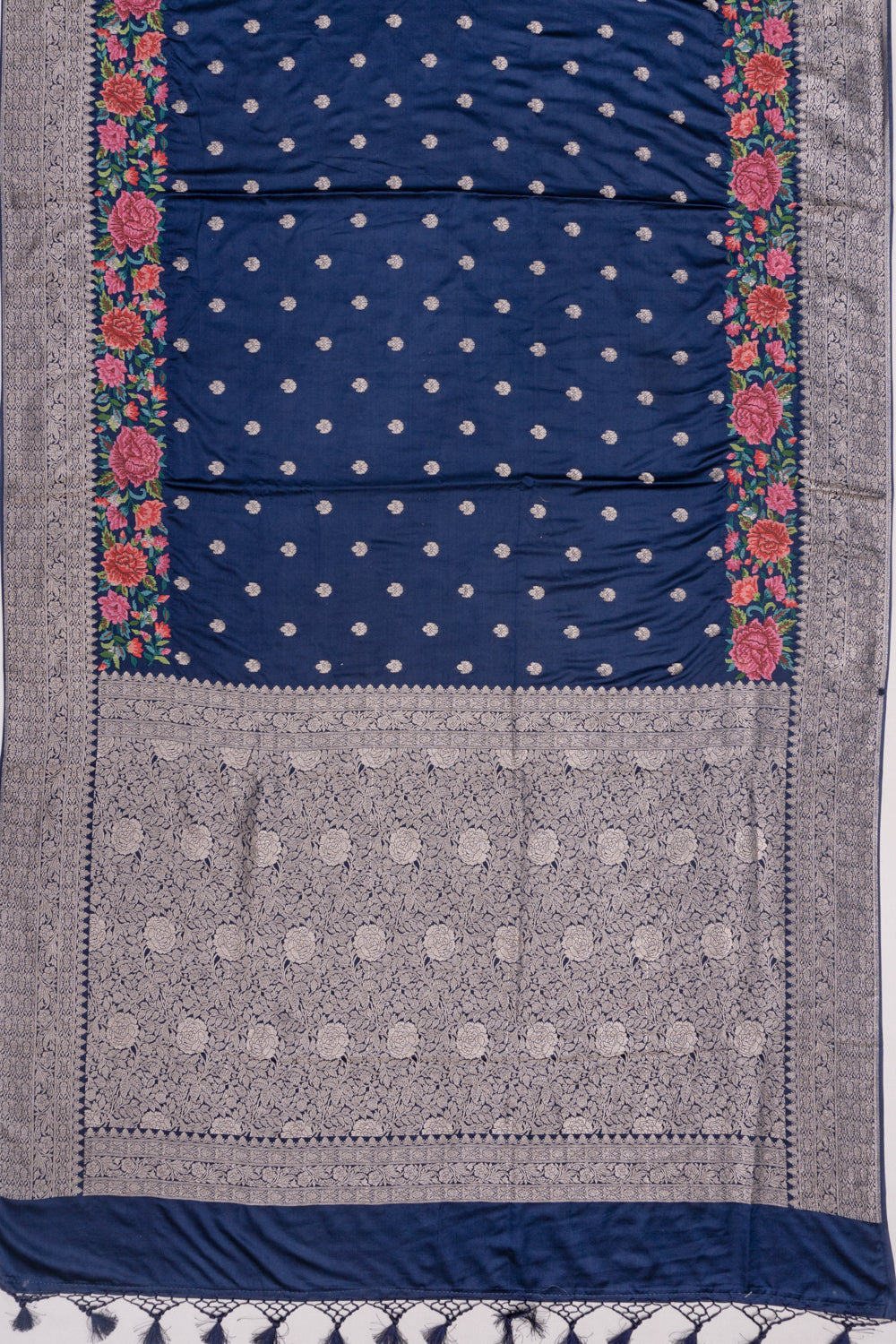 Soft Silk Butta Dark Blue Saree
