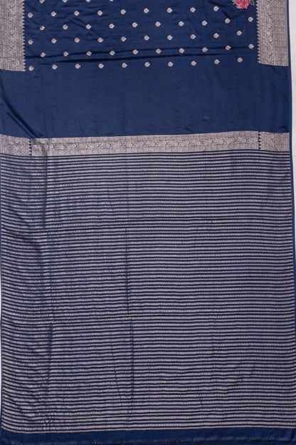 Soft Silk Butta Dark Blue Saree