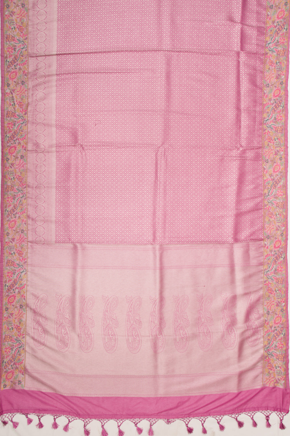 Banarasi Silk Brocade Pink Saree With Embroidery Border