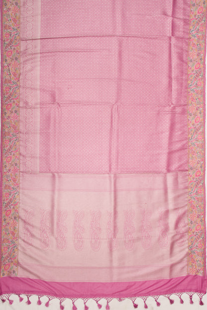 Banarasi Silk Brocade Pink Saree With Embroidery Border