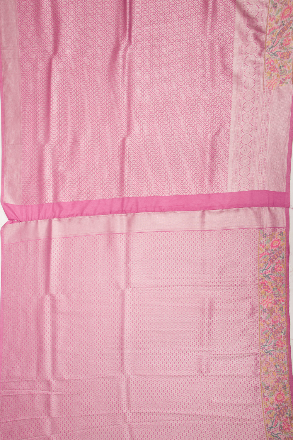 Banarasi Silk Brocade Pink Saree With Embroidery Border