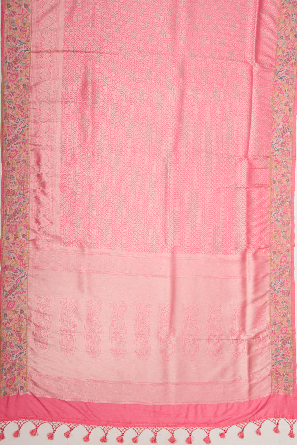 Banarasi Silk Brocade Pink Saree With Embroidery Border