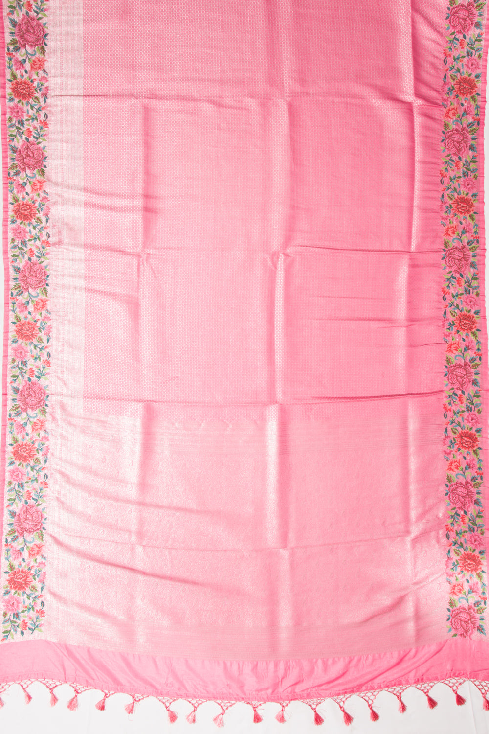 Banarasi Silk Brocade Pink Saree With Embroidery Border