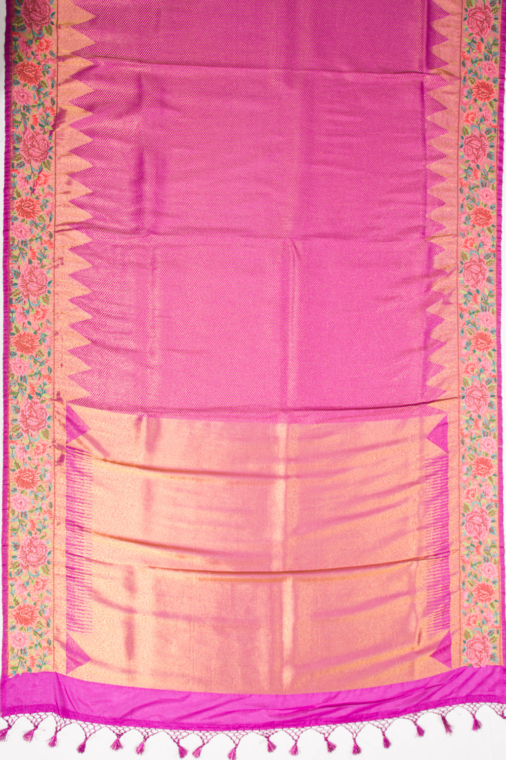 Banarasi Silk Brocade Purple Saree With Embroidery Border