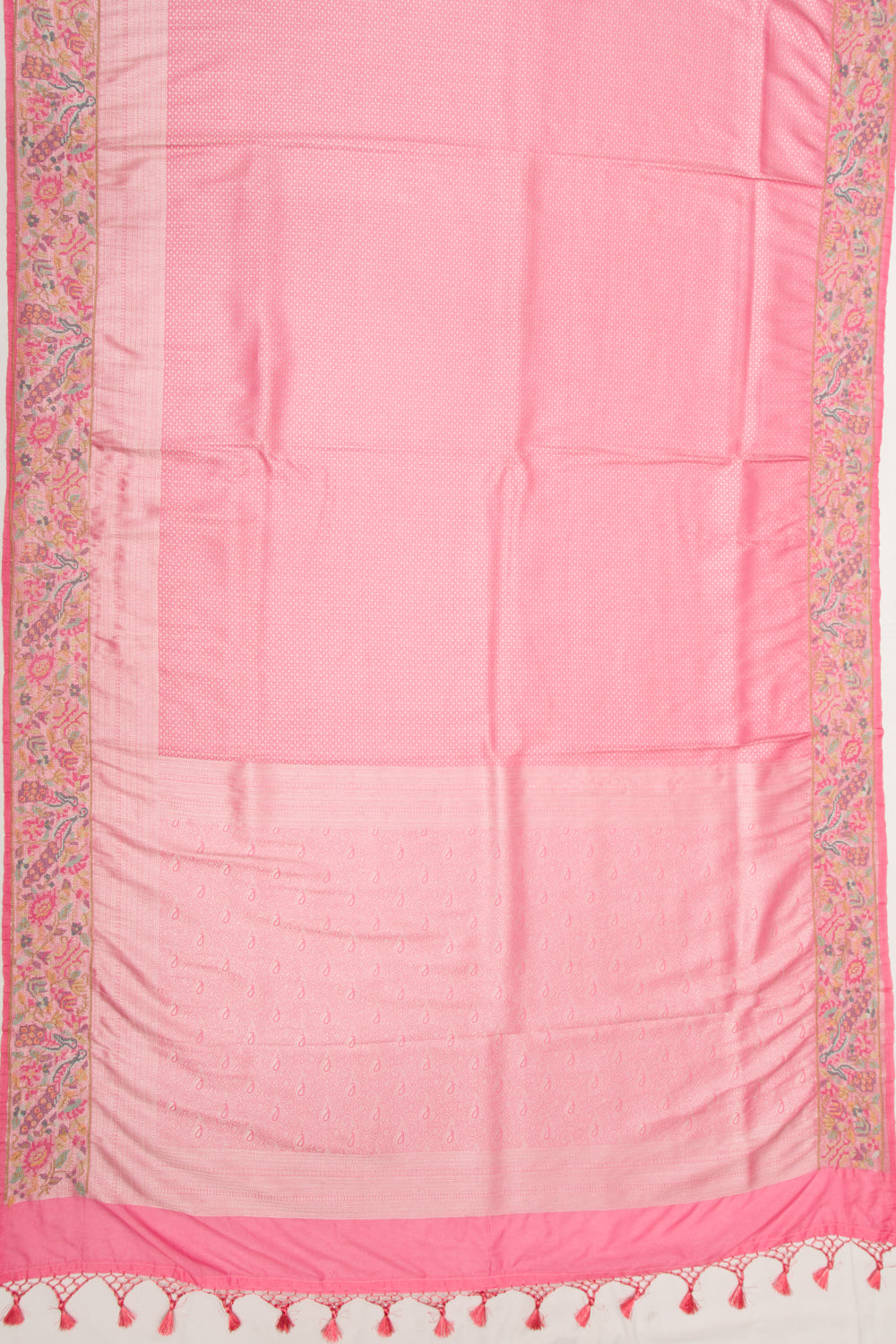 Banarasi Silk Brocade Baby Pink Saree With Embroidery Border