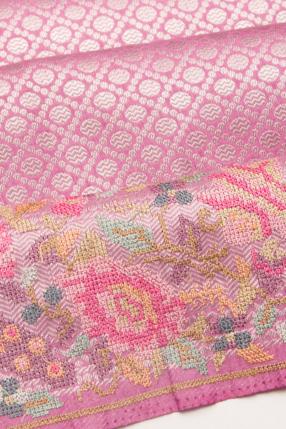 Banarasi Silk Brocade Lavender Saree With Embroidery Border