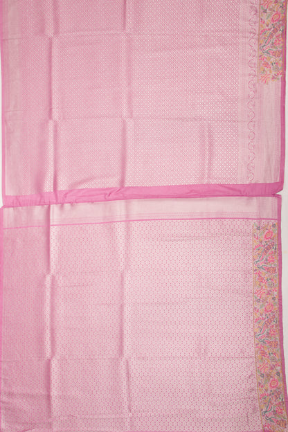 Banarasi Silk Brocade Lavender Saree With Embroidery Border