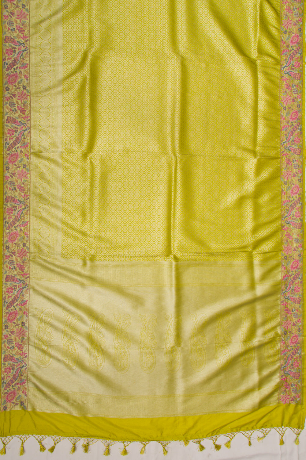 Banarasi Silk Brocade Yellow Saree With Embroidery Border