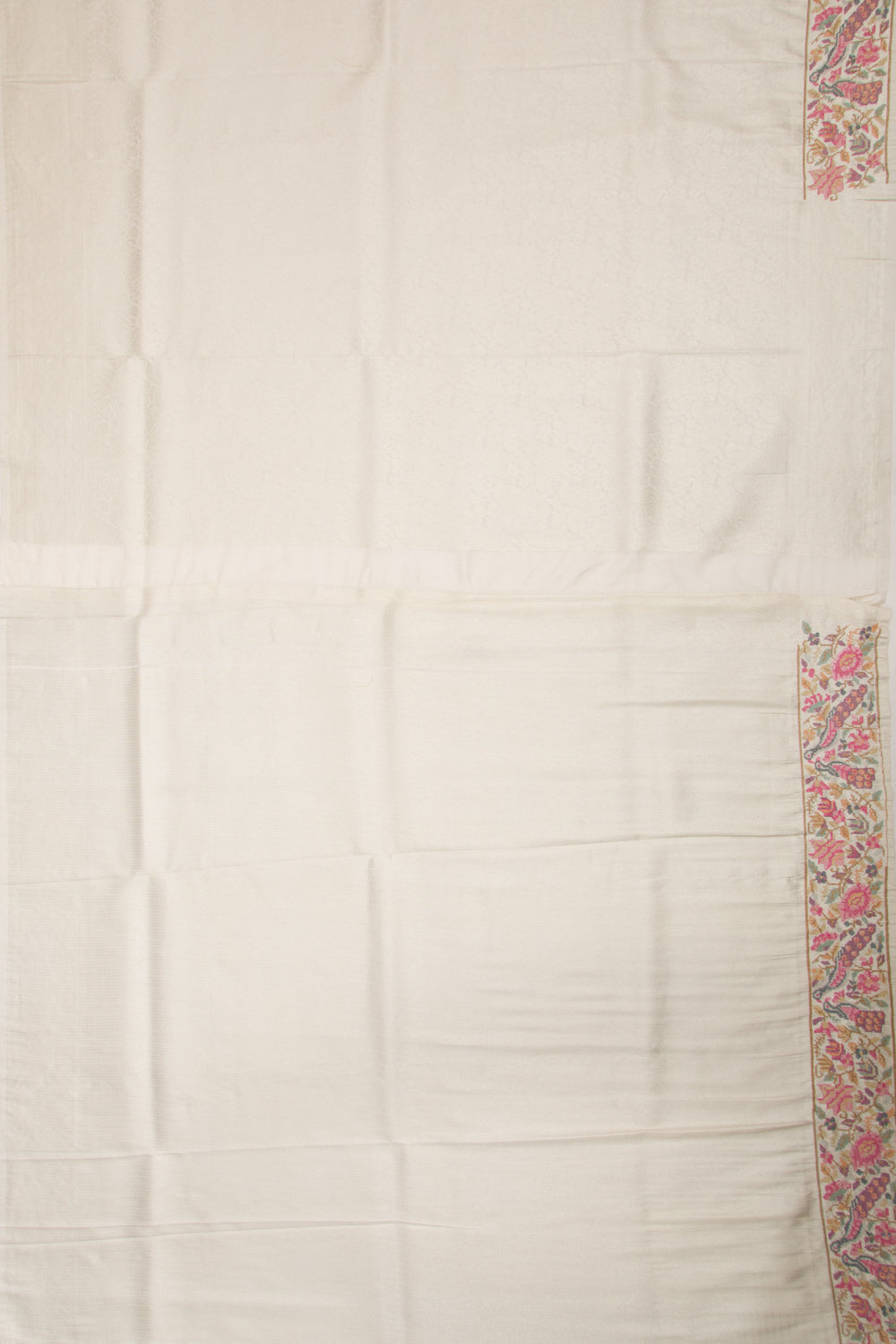 Banarasi Silk Brocade Cream Saree With Embroidery Border