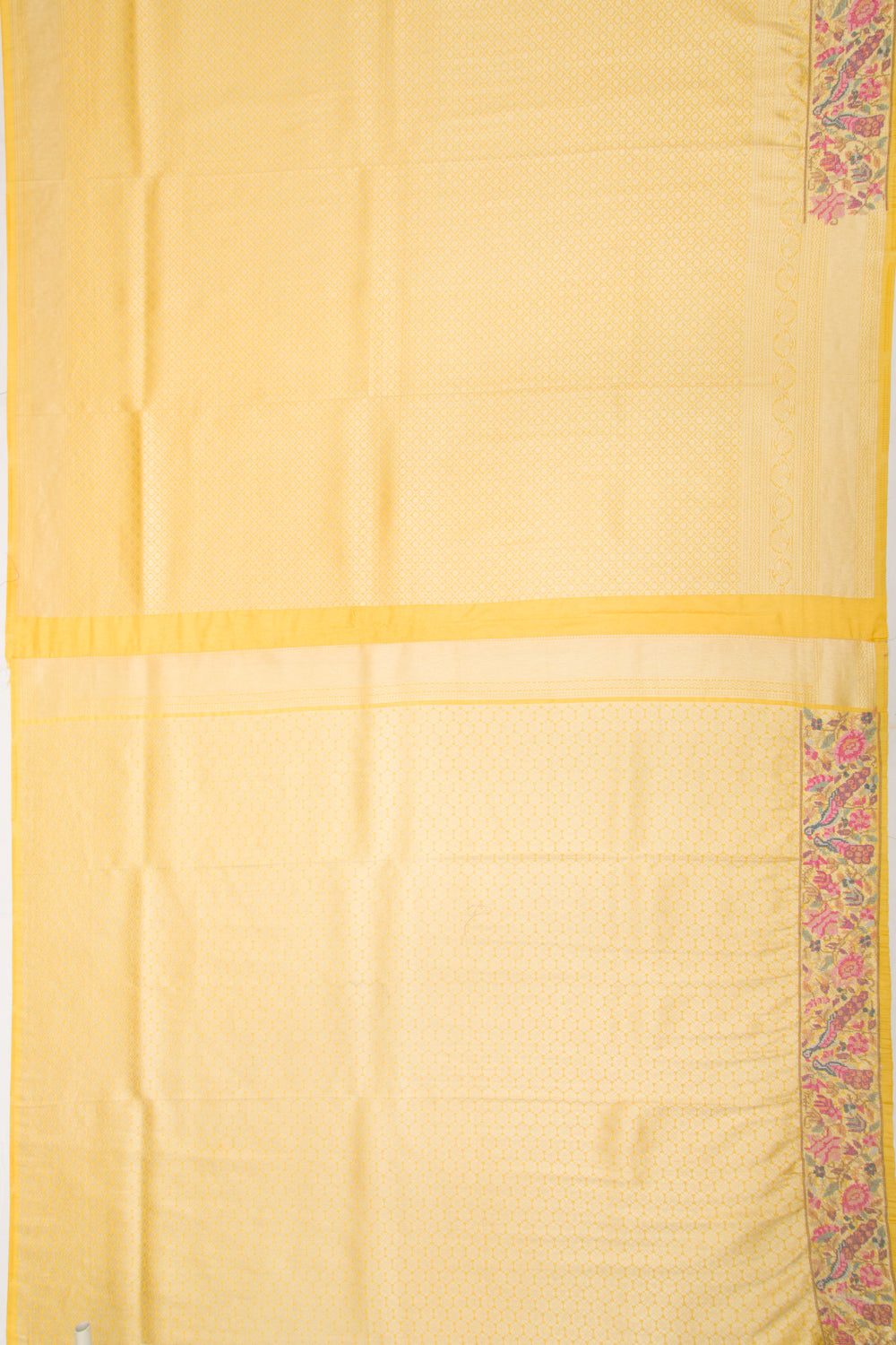 Banarasi Silk Brocade Yellow Saree With Embroidery Border
