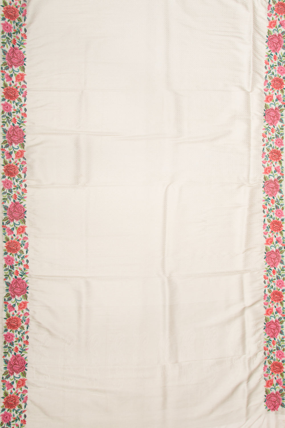 Banarasi Silk Brocade Cream Saree With Embroidery Border