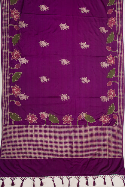 Banarasi Satin Butta Purple Saree