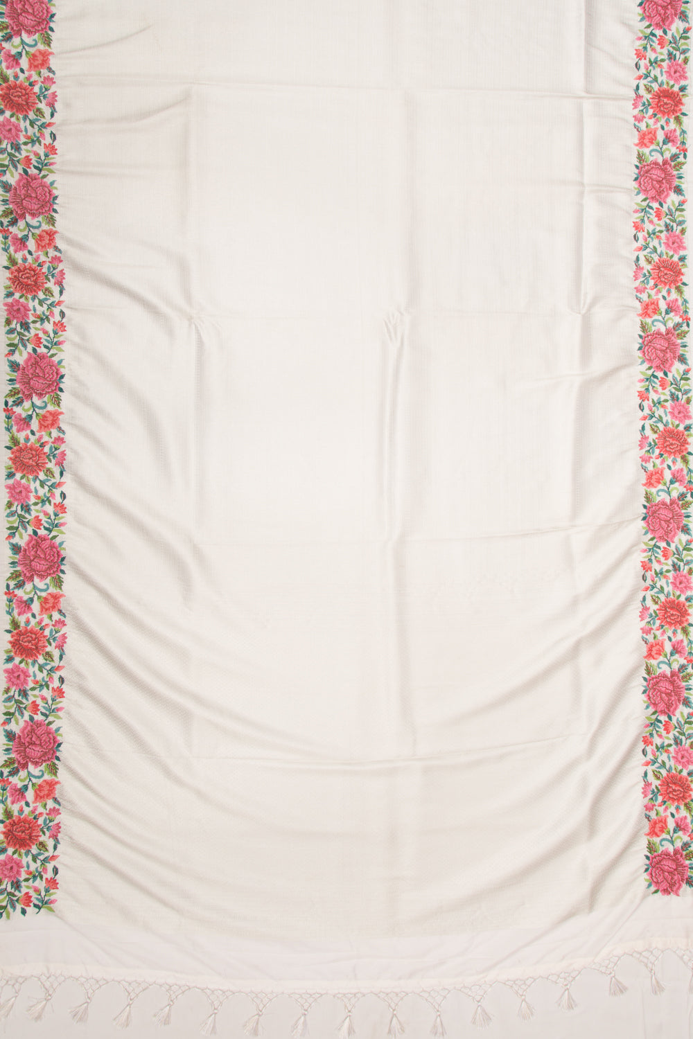 Banarasi Silk Brocade Cream Saree with Embroidery Border