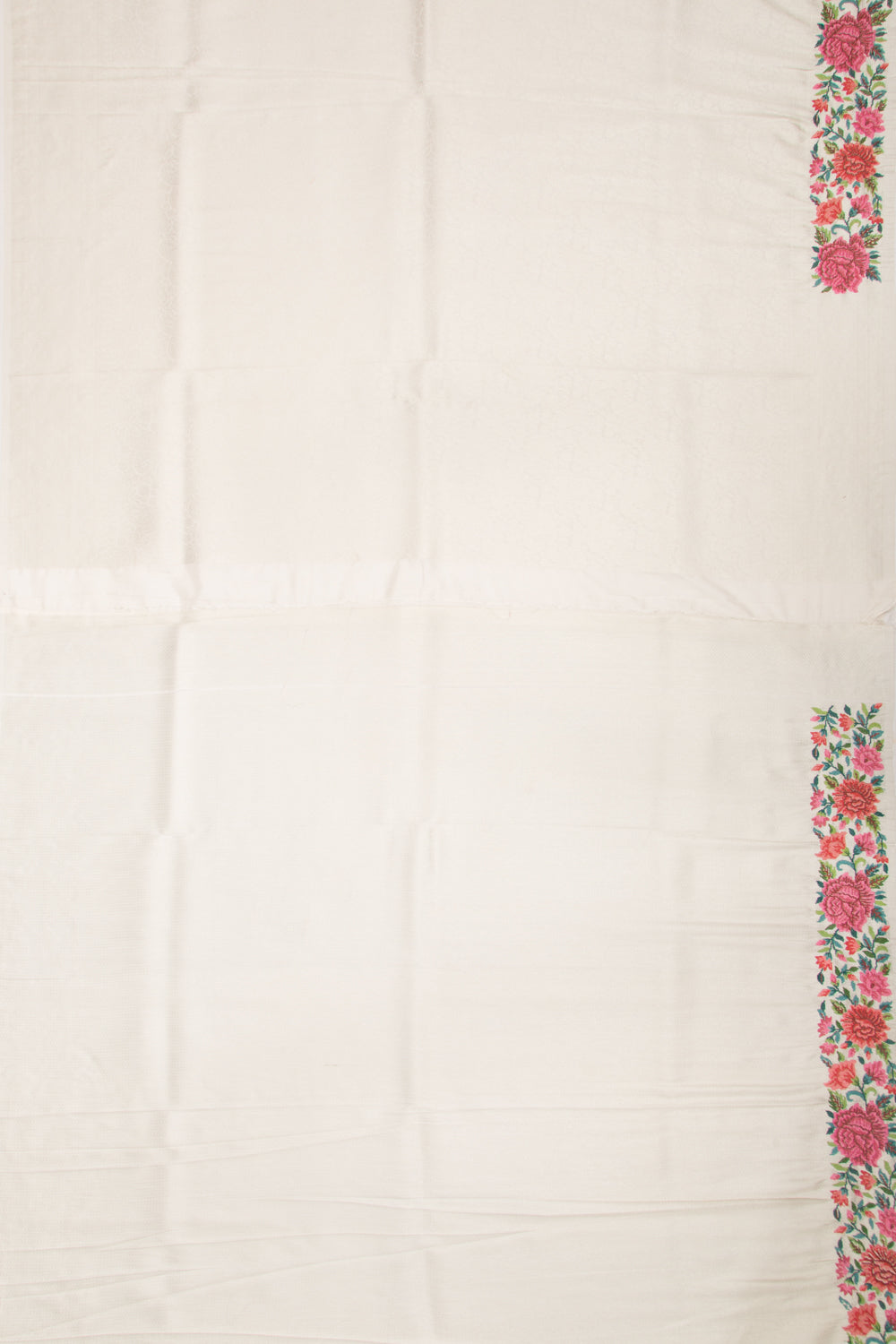 Banarasi Silk Brocade Cream Saree With Embroidery Border