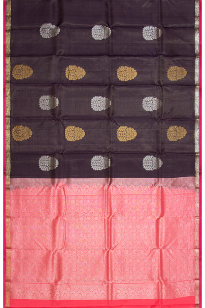 Taranga Kanchi Silk Horizontal Lines And Butta Black Saree