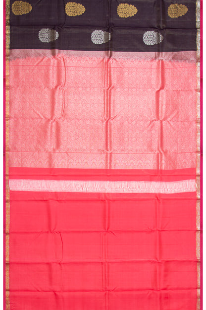 Taranga Kanchi Silk Horizontal Lines And Butta Black Saree