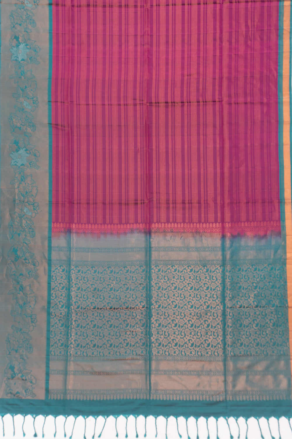 Coimbatore Silk Horizontal Lines Purple Saree