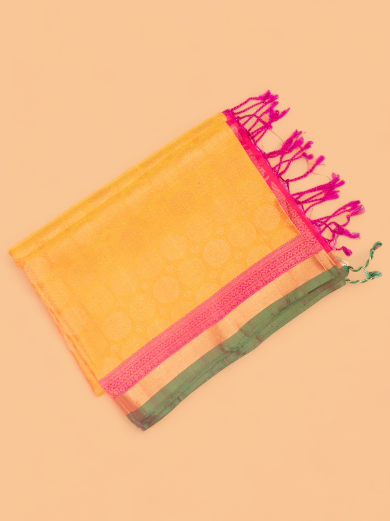 Coimbatore Silk Brocade Mustard Yellow Saree