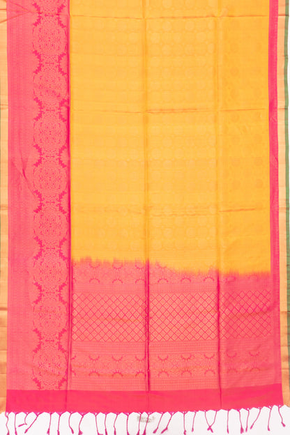 Coimbatore Silk Brocade Mustard Yellow Saree