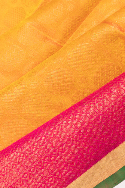 Coimbatore Silk Brocade Mustard Yellow Saree