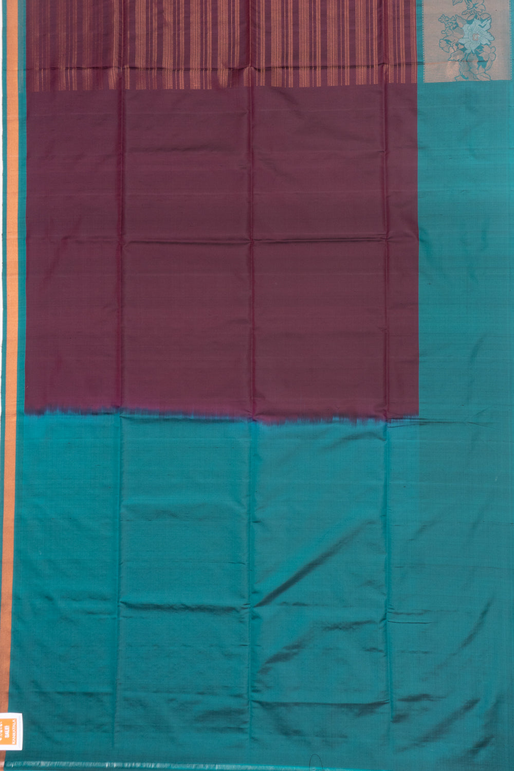 Coimbatore Silk Horizontal Lines Brown Saree