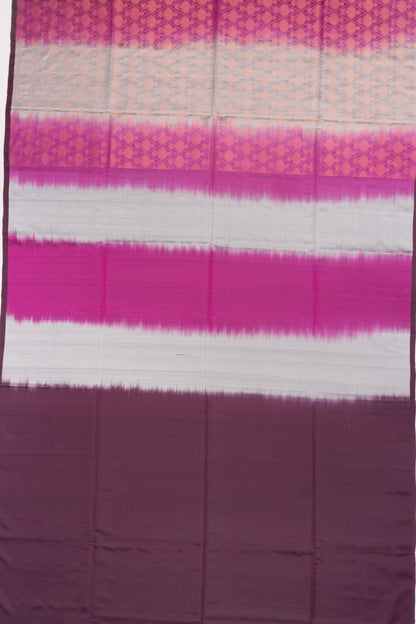 Coimbatore Silk Brocade Grey And Pink Saree