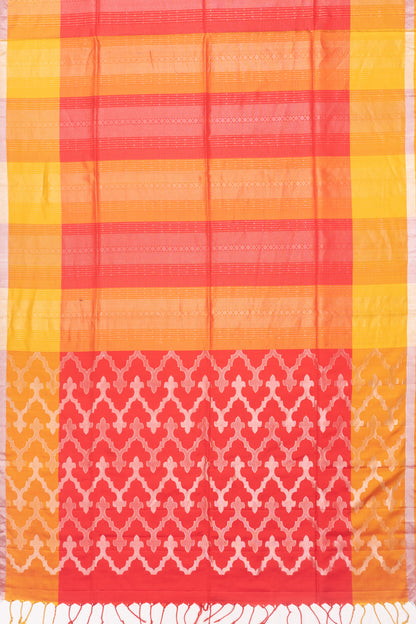 Coimbatore Silk Brocade Red And Yellow Saree