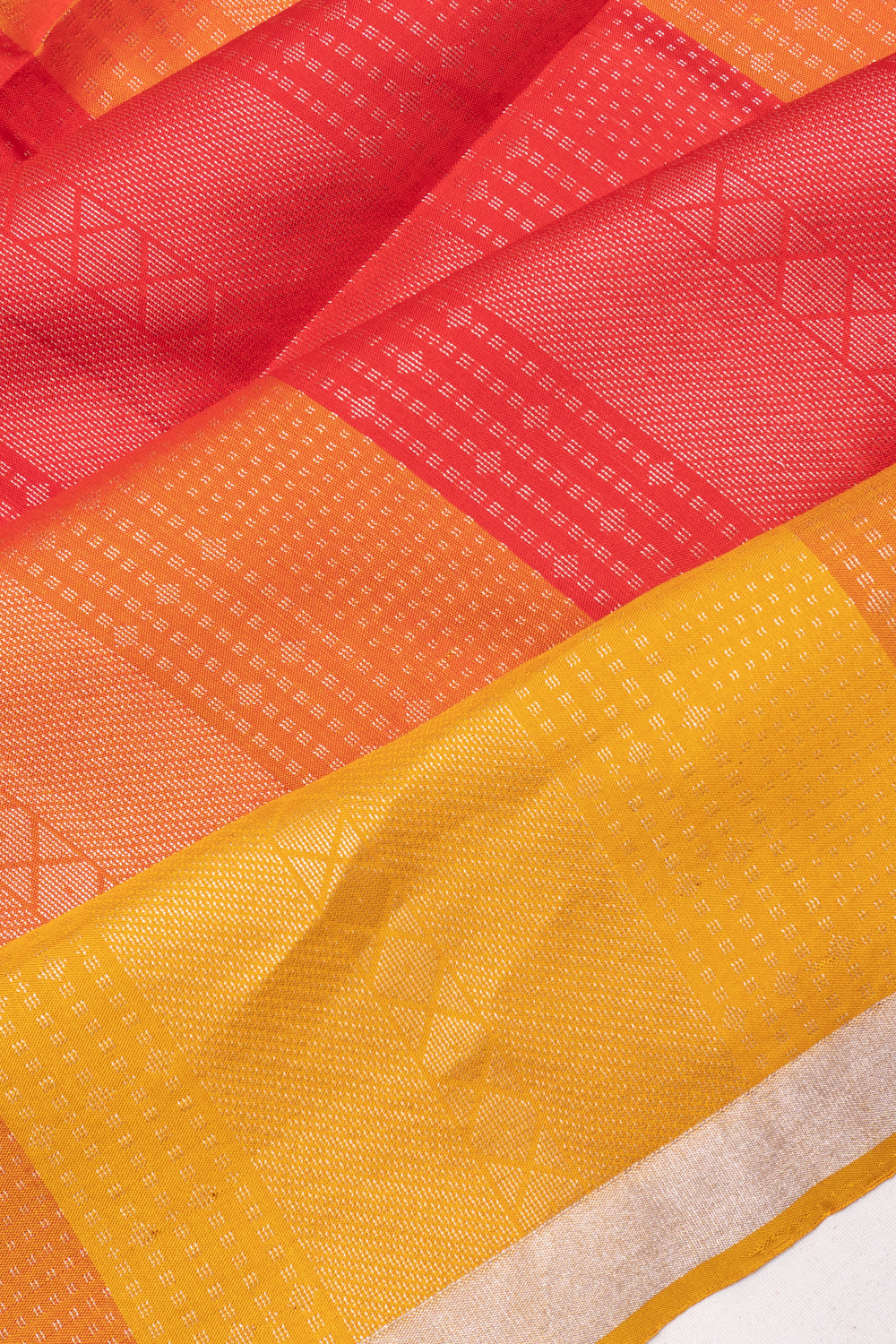 Coimbatore Silk Brocade Red And Yellow Saree