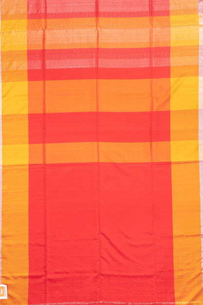 Coimbatore Silk Brocade Red And Yellow Saree