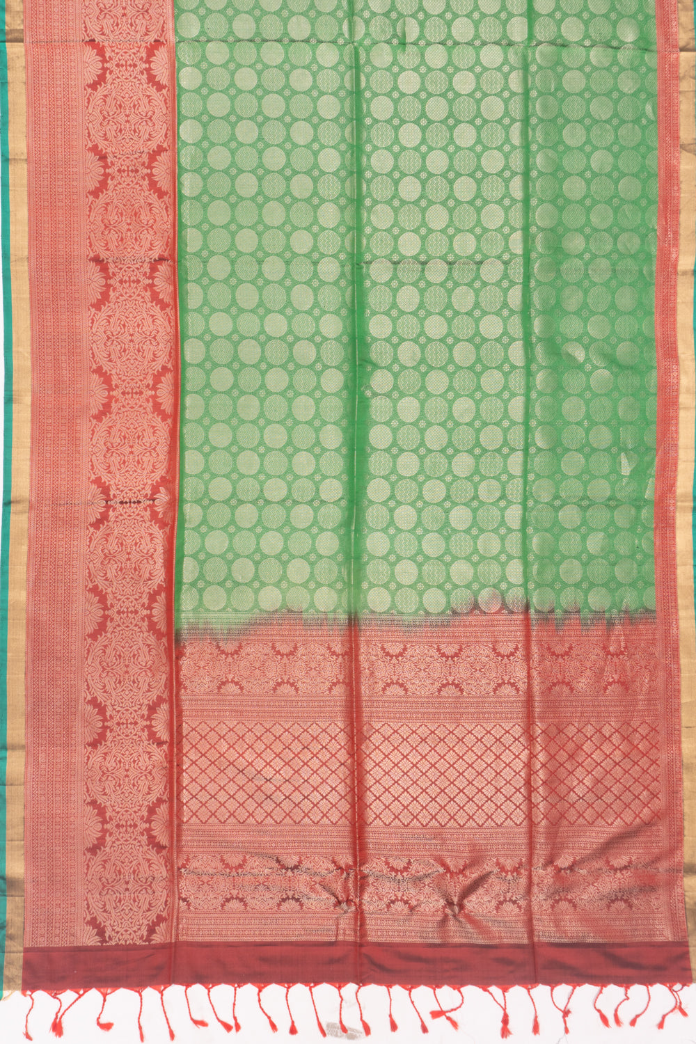 Coimbatore Silk Brocade Dark Green Saree