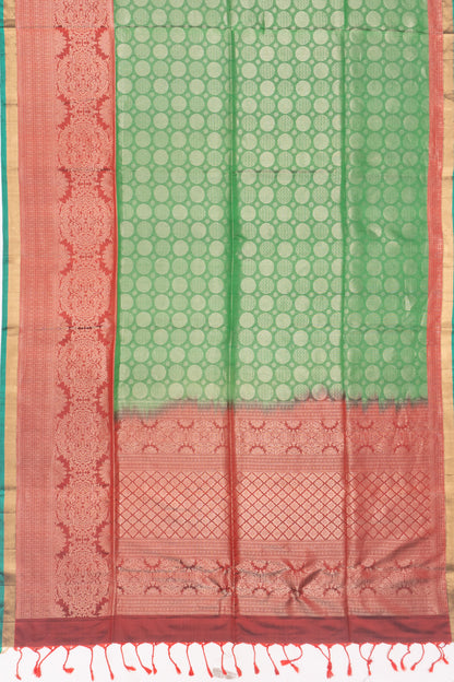 Coimbatore Silk Brocade Dark Green Saree
